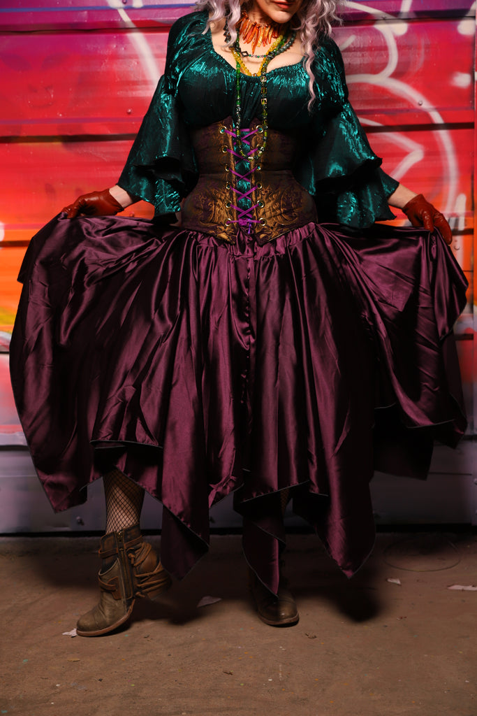 17. Fairy Skirt in Ravenwine Satin - A Chest Full of Jewels Collection
