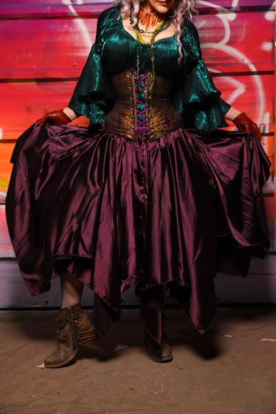 17. Fairy Skirt in Ravenwine Satin - A Chest Full of Jewels Collection