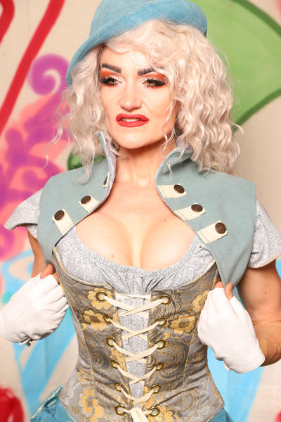 Sgt Pepper Vest in Blue Slate - The "Twisted Tea Party" Collection
