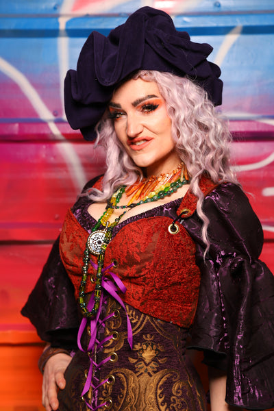 09. Cropped Courtier Overbust in Rock-a-Doodle Damask – A Chest Full of Jewels Collection