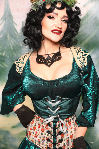 Cropped Vixen in Wintergreen Matte & Satin Stripe w/Lace - Day 3 of 12 Days of Christmas