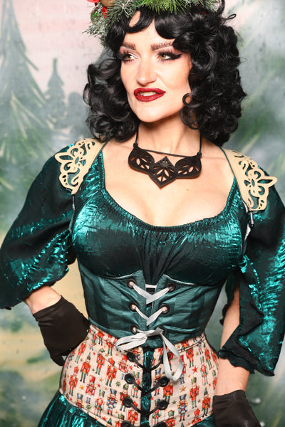 Cropped Vixen in Wintergreen Matte & Satin Stripe w/Lace - Day 3 of 12 Days of Christmas