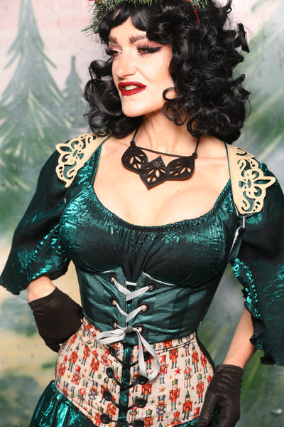 Cropped Vixen in Wintergreen Matte & Satin Stripe w/Lace - Day 3 of 12 Days of Christmas