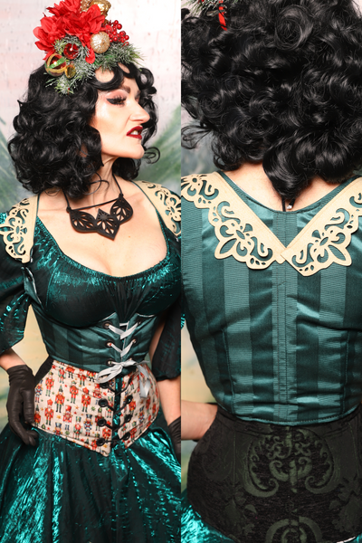Cropped Vixen in Wintergreen Matte & Satin Stripe w/Lace - Day 3 of 12 Days of Christmas
