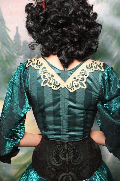 Cropped Vixen in Wintergreen Matte & Satin Stripe w/Lace - Day 3 of 12 Days of Christmas