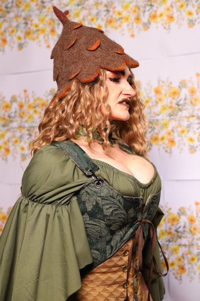 20. Cropped Marie Corset In Green Forest Scroll - The Leave It To Beaver Collection