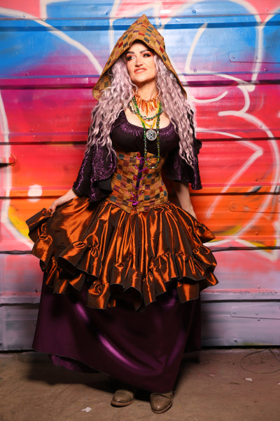 23. Mini Fairy Skirt in w/ruffle Copper Taffeta - A Chest Full of Jewels Collection