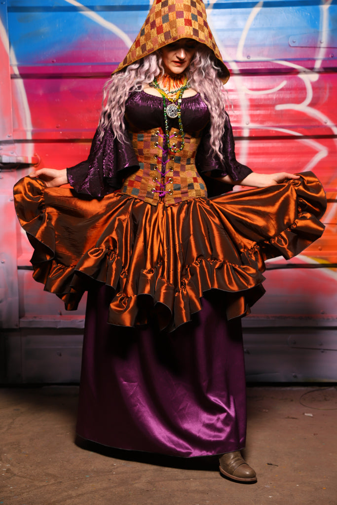 23. Mini Fairy Skirt in w/ruffle Copper Taffeta - A Chest Full of Jewels Collection