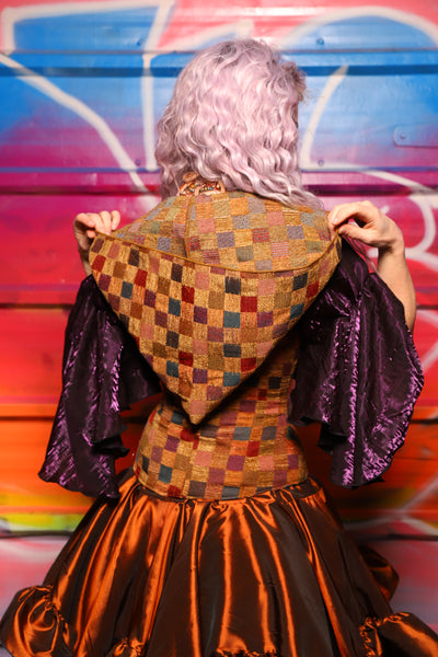 26. Petite Hooded Vixen in Vintage Chess Board - A Chest Full of Jewels Collection