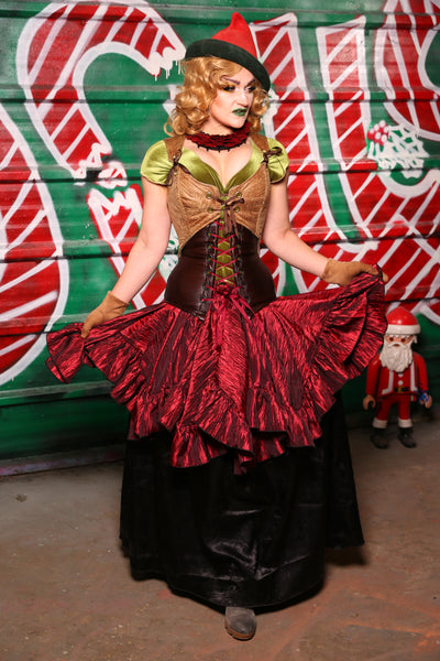 Mini Fairy Skirt with Ruffle in Red Ripple -  The "Oh My Garland" Collection