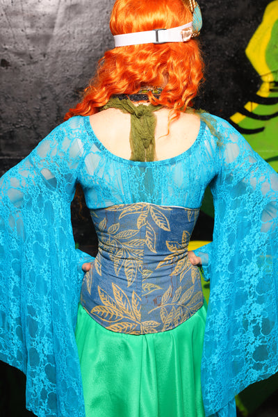 Petite Wench Corset in Lake Flora - "Siren's Shanties" Collection