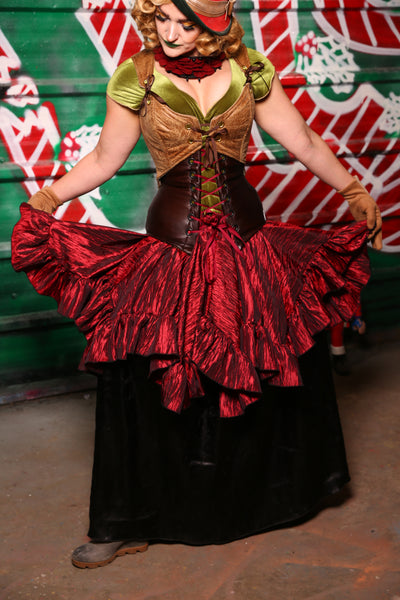 Mini Fairy Skirt with Ruffle in Red Ripple -  The "Oh My Garland" Collection