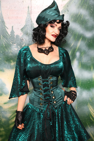 Petite Wench Corset in Wintergreen Matte & Satin Stripe - Day 3 of 12 Days of Christmas