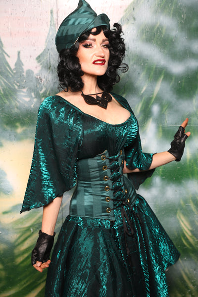 Petite Wench Corset in Wintergreen Matte & Satin Stripe - Day 3 of 12 Days of Christmas