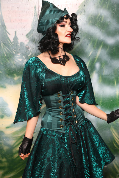 Petite Wench Corset in Wintergreen Matte & Satin Stripe - Day 3 of 12 Days of Christmas