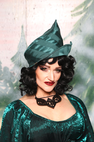 Crooked Point Hat in Wintergreen Matte & Satin Stripe - Day 3 of 12 Days of Christmas