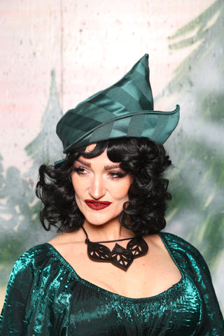 Crooked Point Hat in Wintergreen Matte & Satin Stripe - Day 3 of 12 Days of Christmas