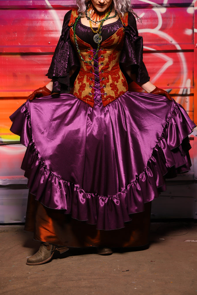 05. Crescent Skirt w/ruffle Majesty Stretch Satin - A Chest Full of Jewels Collection