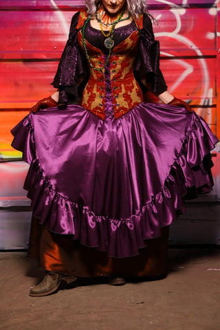 05. Crescent Skirt w/ruffle Majesty Stretch Satin - A Chest Full of Jewels Collection