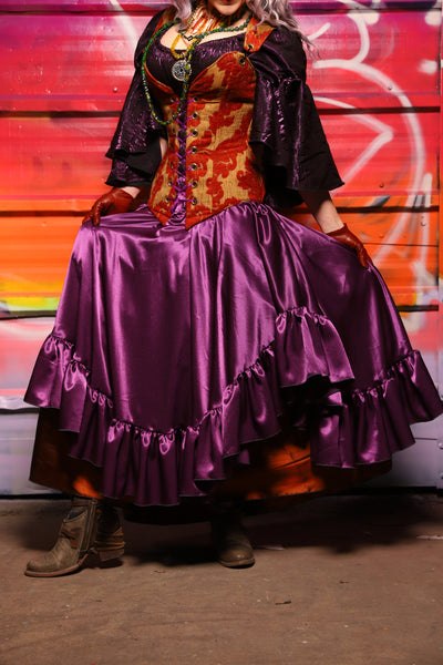 05. Crescent Skirt w/ruffle Majesty Stretch Satin - A Chest Full of Jewels Collection