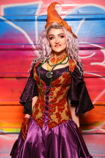 02. Courtier Corset in Redwood Damask Chenille - A Chest Full of Jewels Collection