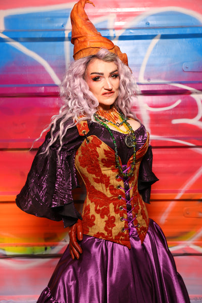 02. Courtier Corset in Redwood Damask Chenille - A Chest Full of Jewels Collection