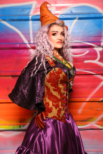 02. Courtier Corset in Redwood Damask Chenille - A Chest Full of Jewels Collection
