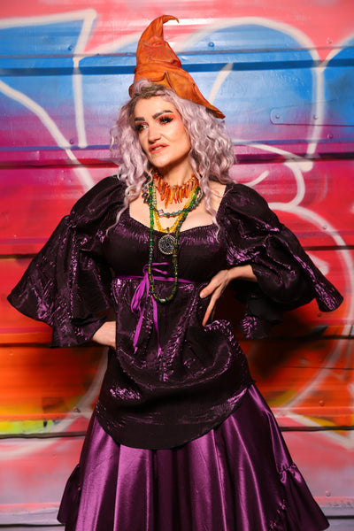 20. Flounce Blouse in Plum Crushed Shimmer - A Chest Full of Jewels Collection