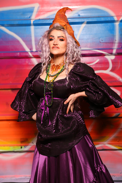 20. Flounce Blouse in Plum Crushed Shimmer - A Chest Full of Jewels Collection