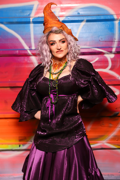 20. Flounce Blouse in Plum Crushed Shimmer - A Chest Full of Jewels Collection