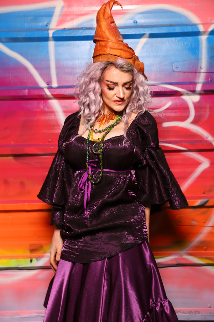 20. Flounce Blouse in Plum Crushed Shimmer - A Chest Full of Jewels Collection