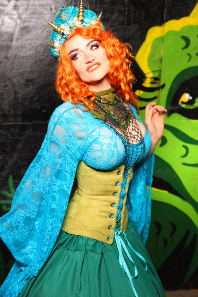 Wench Corset in Lime Green - "Siren's Shanties" Collection