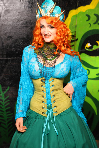 Wench Corset in Lime Green - "Siren's Shanties" Collection