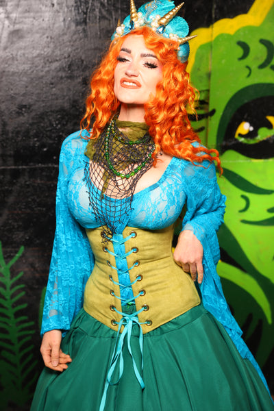 Wench Corset in Lime Green - "Siren's Shanties" Collection