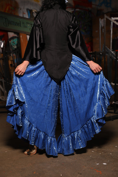 23. Flutterfall Trousers in Lake Blue Shimmer - The Artemis Collection