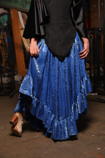 23. Flutterfall Trousers in Lake Blue Shimmer - The Artemis Collection