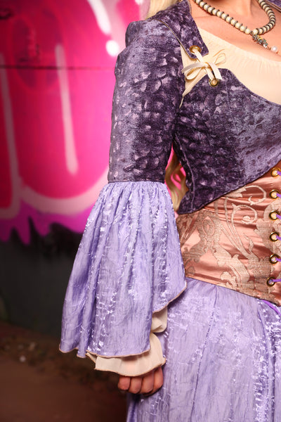 Detachable Flounce Sleeves in Purple Brushstroke - The Ever After Collection