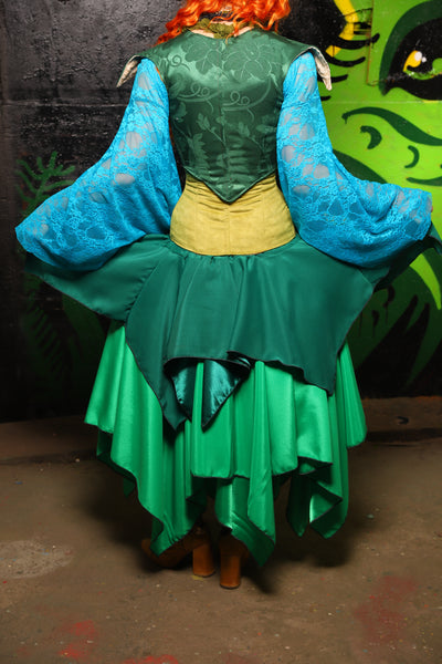 Mini Fairy in Green Reverse Crepe Satin - "Siren's Shanties" Collection