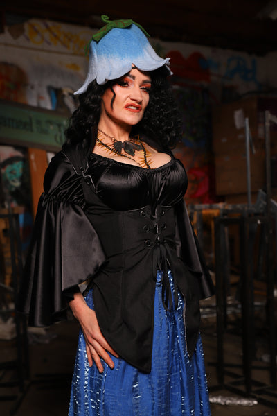 04. Artemis Underbust Corset in Black Upholstery - The Artemis Collection