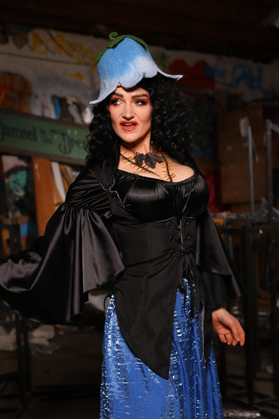 04. Artemis Underbust Corset in Black Upholstery - The Artemis Collection
