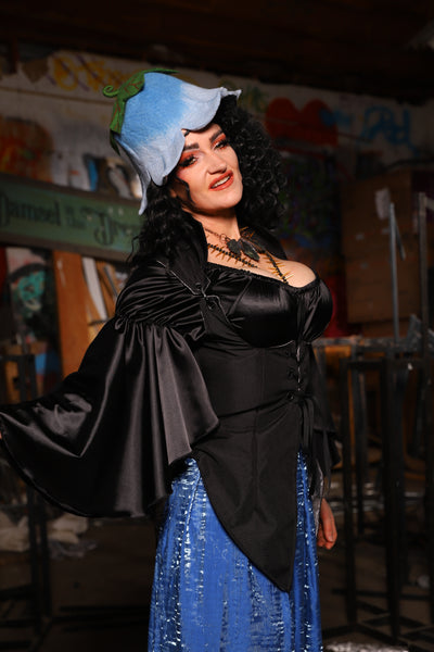 04. Artemis Underbust Corset in Black Upholstery - The Artemis Collection
