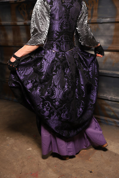 20. Queenie Skirt w/Sewn in Skirt Hikes in Black & Purple Medallion *NO POCKETS* - THE HEXES, HEMS & HYSTERIA COLLECTION