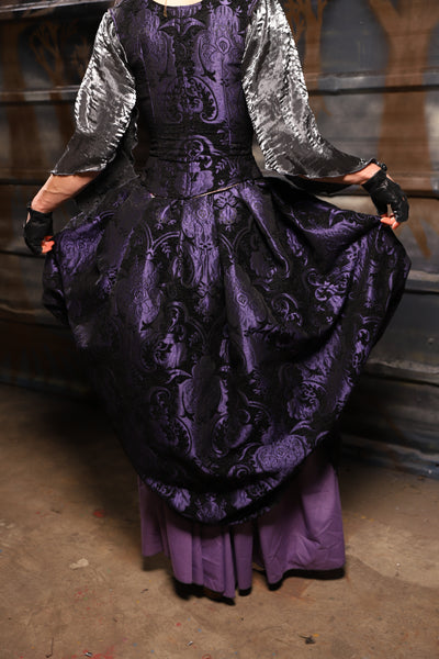 20. Queenie Skirt w/Sewn in Skirt Hikes in Black & Purple Medallion *NO POCKETS* - THE HEXES, HEMS & HYSTERIA COLLECTION