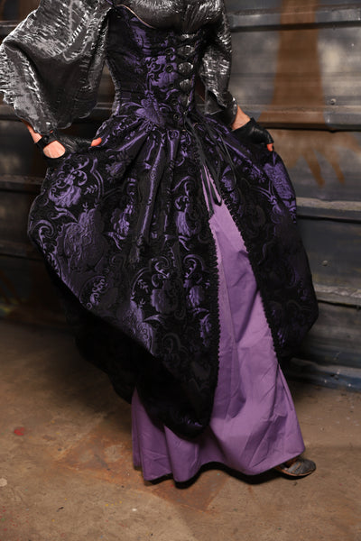 20. Queenie Skirt w/Sewn in Skirt Hikes in Black & Purple Medallion *NO POCKETS* - THE HEXES, HEMS & HYSTERIA COLLECTION