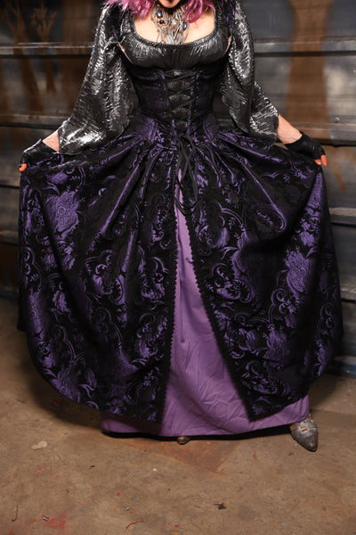 20. Queenie Skirt w/Sewn in Skirt Hikes in Black & Purple Medallion *NO POCKETS* - THE HEXES, HEMS & HYSTERIA COLLECTION
