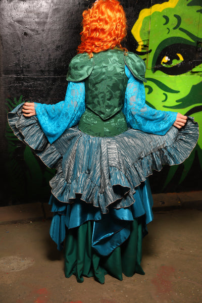 Mini Fairy Skirt w/ruffle in River Bend Ripple Taffeta - "Siren's Shanties" Collection