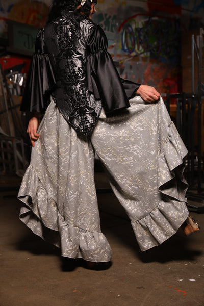 26. Flutterfall Trousers in Silver Sticks - The Artemis Collection
