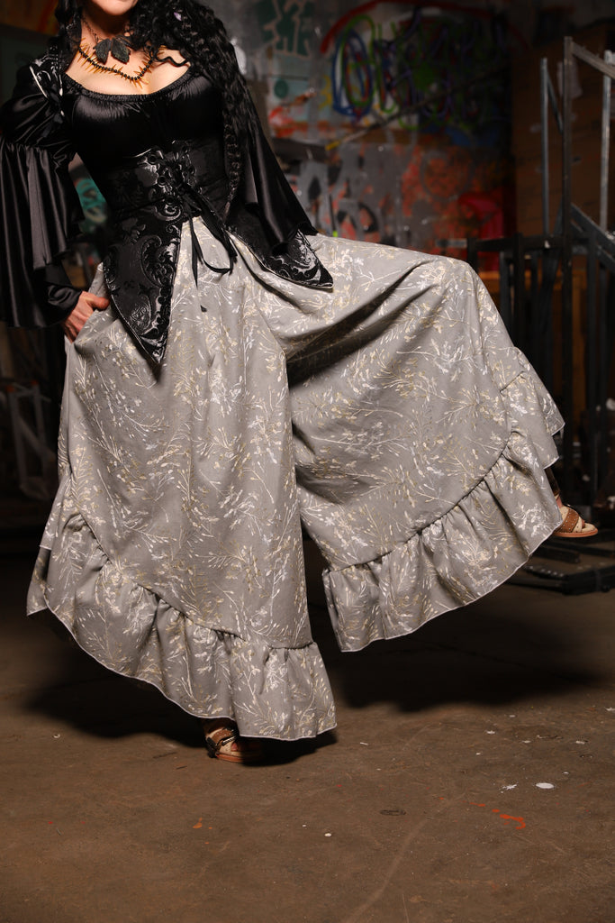 26. Flutterfall Trousers in Silver Sticks - The Artemis Collection