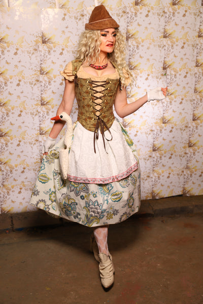 01. Oktoberfest Set #1 Elizabethan Corset + Hobbit Tulip Skirt + Apron *blouse sold separately* - Oktoberfest Sets Collection