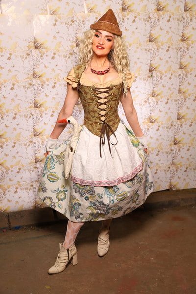 01. Oktoberfest Set #1 Elizabethan Corset + Hobbit Tulip Skirt + Apron *blouse sold separately* - Oktoberfest Sets Collection